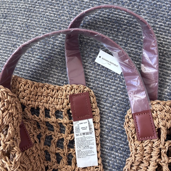 Banana Republic Brown Paper Straw Woven Open Tote Bag – NWT - Picture 6 of 10